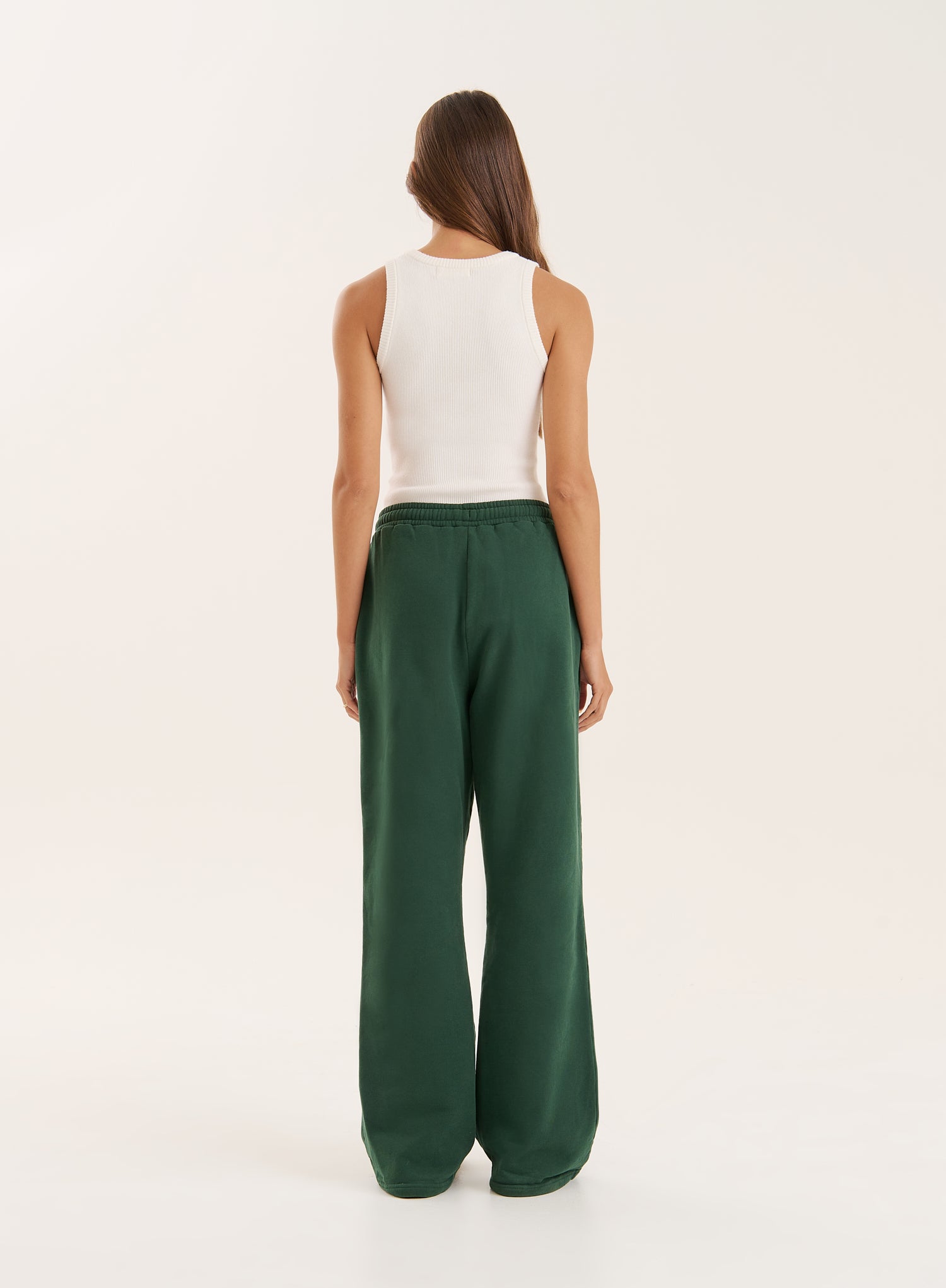 Green 4th Wide Leg Branded Joggers